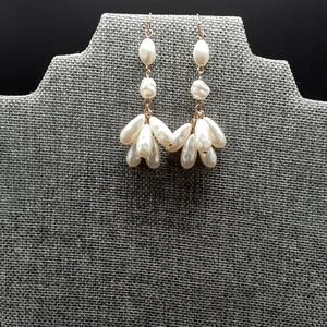 Pearl Tiered Dangle Drop Earrings